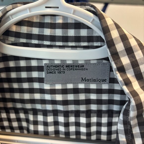Matinique Mathos Gingham Check Shirt Black & White (Men’s M) - Picture 2 of 6